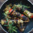 Grilled chicken skewers with vegetable